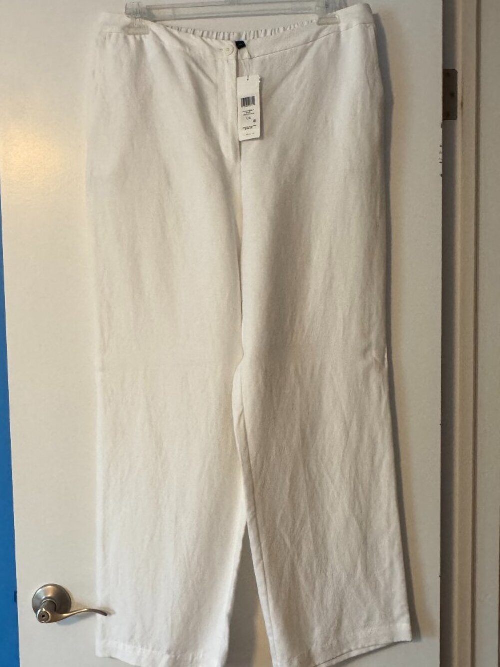 Eileen Fisher Tencel & Organic Linen High-Rise Straight/Wide-Leg Pants